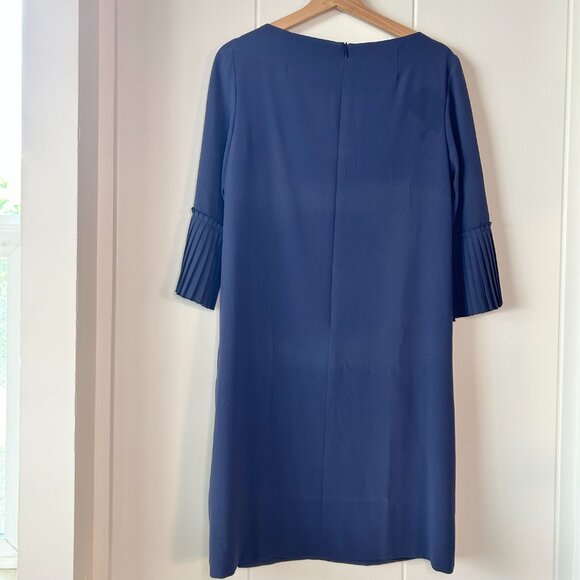 Navy Blue Escada Dress with pleated sleeves size 36 - Picture 3 of 11